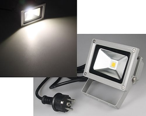 LED Scheinwerfer 10 Watt 1000 Lumen 4000 K, daylight LED Strahler, LED Fluter, IP65, 230V, neutralweiss