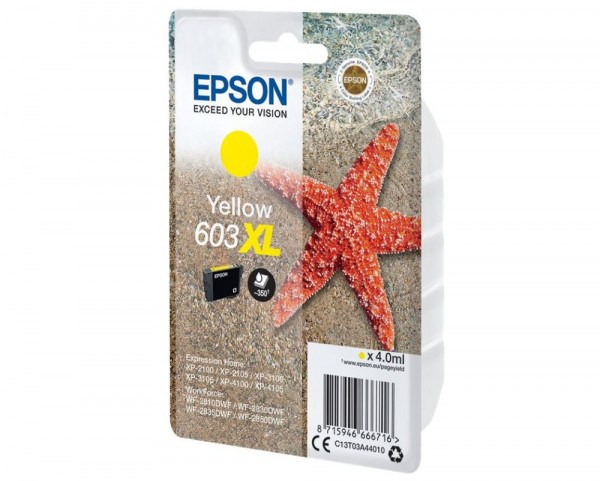Tinte EPSON 603 XL Yellow Seestern hohe Kapazität, 4.0ml, für ca. 350 Seiten