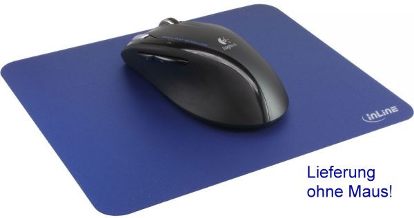 Mauspad/Mausmatte InLine ultradünn, Blau Maus-Pad, 220x180x0,4mm