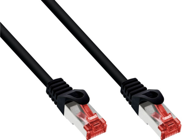 TP-Kabel 15m schwarz Kategorie 6 S-FTP/PiMf crossover Cat.6, KAT6, Patchkabel, sehr hochwertig - beste Qualität
