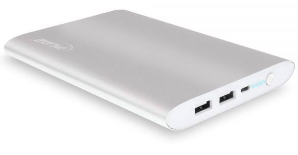 Powerbank Inline USB 16.000 mAh silber Mobiler Zusatzakku