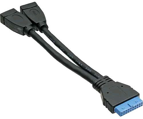 USB-Adapter 3.0 Adapterkabel 2x Buchse A auf Pfostenanschluß 19polig