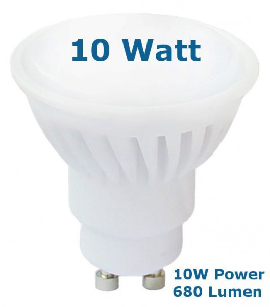 LED Strahler GU10 10 W warmweiss 680 Lumen 120° Farbtemperatur: 2700-3200 K, sehr helle LED