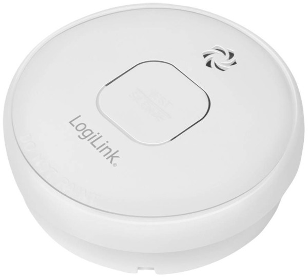 Rauchmelder LogiLink inkl. 10 Jahre Batterie-Laufzeit Weiß geeignet zur Decken- oder Wandmontage, VdS-Zulassung