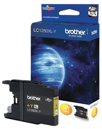 Tinte Brother LC-1280XLY yellow für ca. 1.200 Seiten bei 5% Deckung