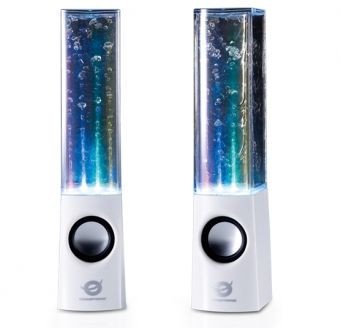 Lautsprecher Conceptronics Dancing Water Speaker white mit 4 farbgigen LEDs