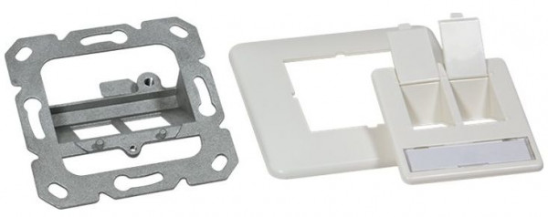 Unterputzdose für 2x Keystone Jacks Reinweiß Logilink abgewinkelt um 45°