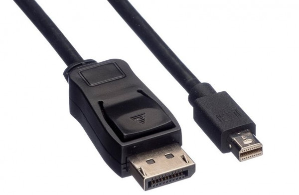 Monitor-Kabel mDP-DP S-S 1.5m Schwarz Value Mini-Display-Stecker an Displayport-Stecker