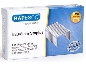 Heftklammern Rapesco 923 Typ 23/8 verzinkt in Schachtel a 1000 Stück