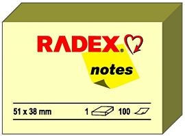 Haftnotiz 51x38 mm 100 Blatt gelb Radex 821005 Umverpackung: 12 Stück