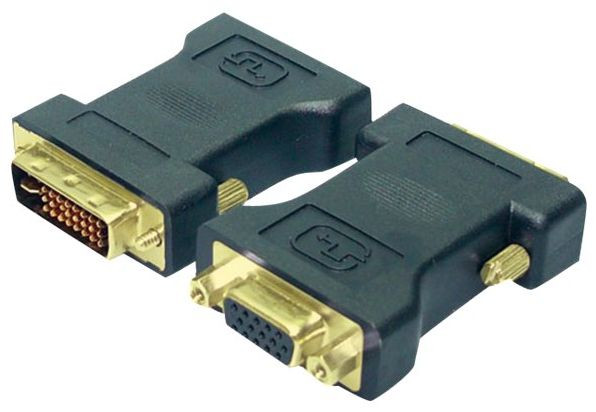 DVI-Adapter DVI-I digital & analog DVI-I 24+5 Stecker an SUB-D-Buchse, vergoldete Kontakte