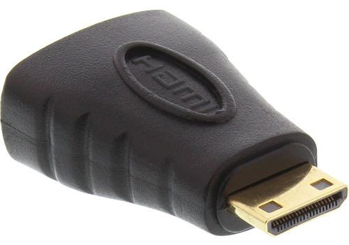 HDMI-Adapter 1xHDMI-A-Buchse an 1x HDMI-C-Stecker zum Anschließen von HDMI Kabel an Mini HDMI Anschluss