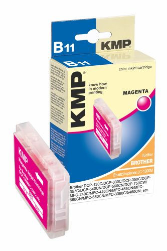 Tinte Brother LC1000-m kompatibel KMP B11 DCP-750CW/MFC-240C/MFC-4, 12 ml , magenta