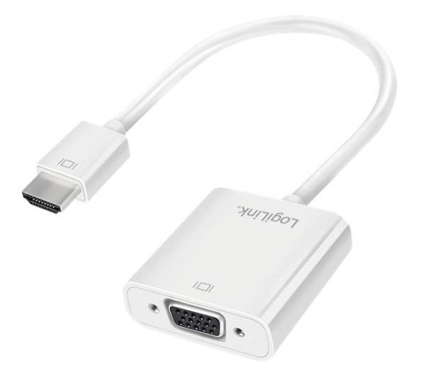 Monitor-Adapter HDMI Stecker an VGA-Buchse & Audio Weiß Kabel-Länge: 0,15 m