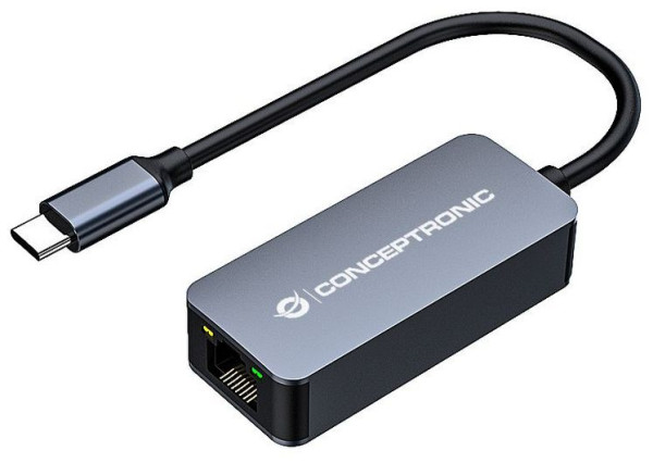 USB-Adapter 3.0 C-Stecker an 2.5G LAN Conceptronic externer Netzwerkadapter, Plug and Play