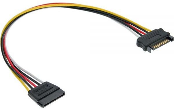 Stromversorgungskabel-Verlängerung SATA S-B 1m Stecker an Buchse