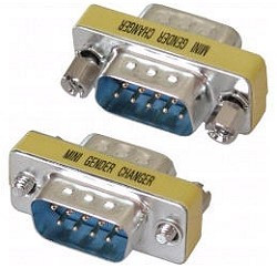 Mini Gender Changer 9polig Stecker-Stecker RS-232, seriell, V24