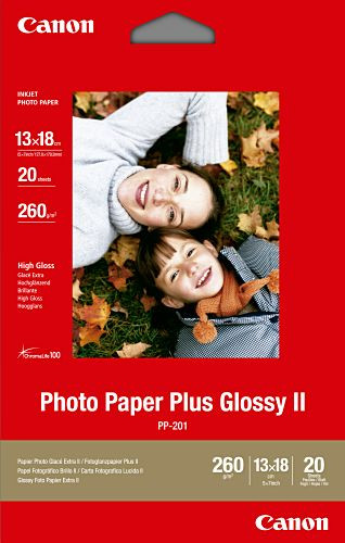 Tinten-Papier Canon PP-201 13x18 Fotopapier hochglänzend speziell für CANON color, 20 Blatt, 260 g/m²
