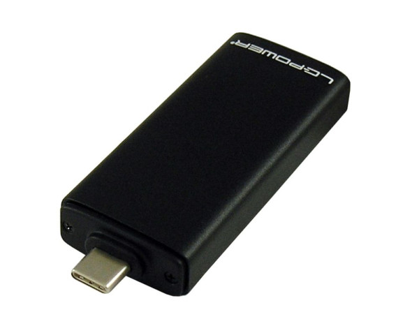 Gehäuse M.2 SSD LC-Power USB3.2 Gen 2 Type-C Schwarz USB Speichergehäuse extern aus Aluminium, für M.2 2230/2242