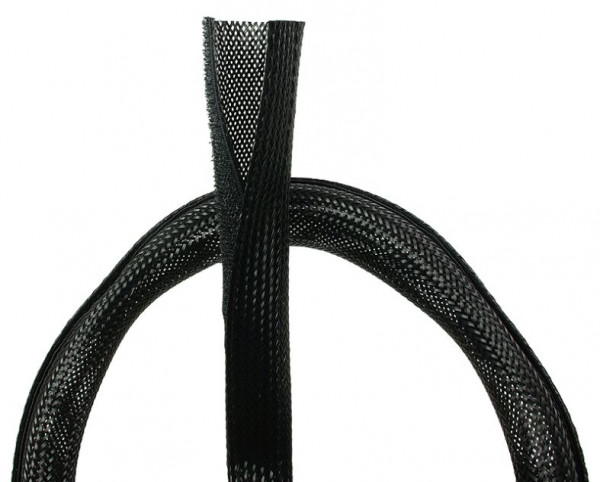 Kabelschlauch mit Klettverschluß Ø 32mm, 1.8m, Schwarz Kabelbündeldurchmesser bis zu 32 mm