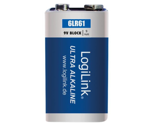 Batterie Logilink Ultra Power Alkaline 9V Block Ideal für Geräte mit hohem Stromverbrauch