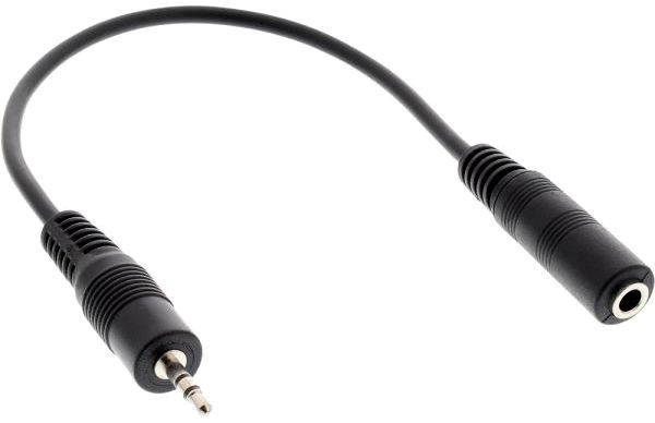 Audio-Adapter-Kabel 1KS(2.5)-1KB(3.5) 20 cm lang 2.5mm Klinkenstecker an 3.5mm Klinkenbuchse