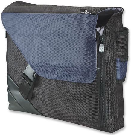 Tasche für 39,1 cm Notebooks Manhatten 'Berlin' Schwarz/Blau moderne, urbane alternative Notebooktasche oder -rucksack