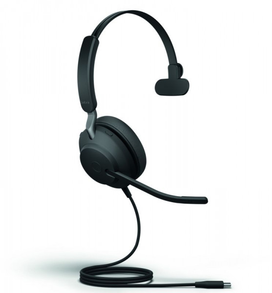 Head-Set  Jabra Evolve2 40 Monaureal UC USB-C Schwarz schurgebunden, Microsoft Teams optimiert
