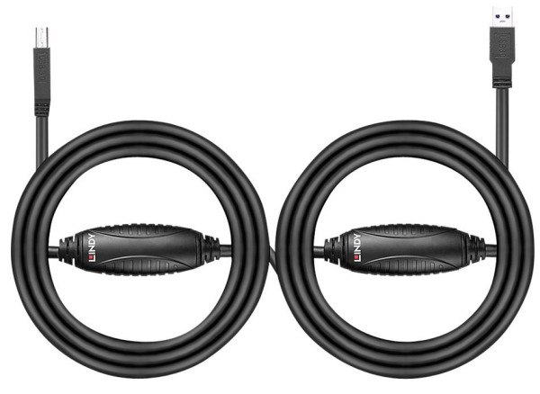 USB-Verlängerung USB 3.0 10m USB-A-Stecker an USB-B-Stecker inkl. Signalverstärker/Aktivkabel