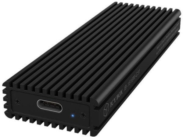 Gehäuse M.2 SSD ICYBOX USB3.1 Gen 2 Type-C Schwarz USB Speichergehäuse extern aus Aluminium, Plug and Play