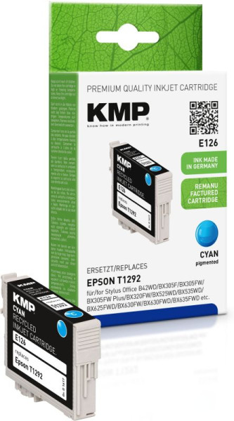 Tinte Epson T1294 Cyan kompatibel KMP E126 cyan, 7 ml, oem 1617,4003