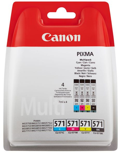 Tinte Canon CLI-571 4er Value Pack c/m/y/bk Original je 7 ml cyan/magenta/yellow/black
