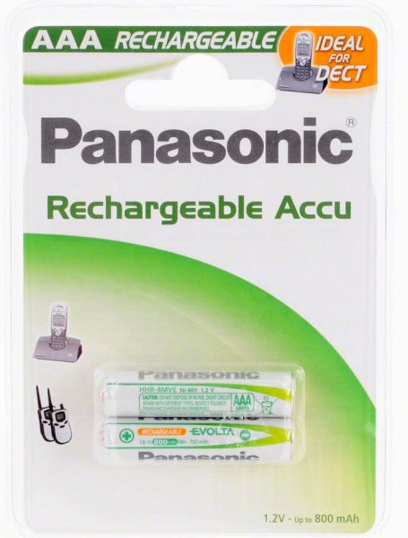 Akku R3 AAA 2er Pack  750 mAh Panasonic Blister (** Micro, Ready to Use DECT