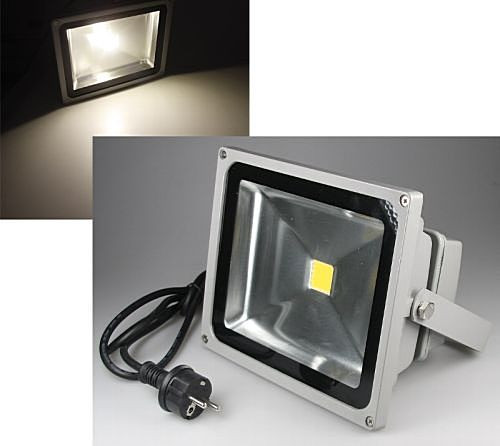 LED Scheinwerfer 30 Watt 2400 Lumen 4000 K daylight LED Strahler, LED Fluter, IP65, 230V, businessweiss
