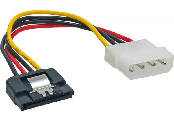 Stromversorgungs-Adapter 13,3 cm auf S-ATA 15cm mit Lasche SATA, 1* 13,3 cm an 15 pin