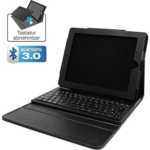 Tastatur Bluetooth FANTEC BTKD3 für iPad 1/2/3 Tasche mit abnehmbarer Bluetooth Tastatur