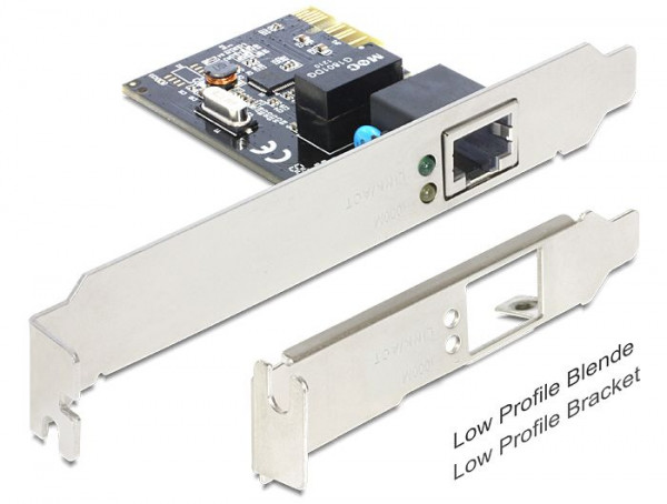 PCIe LAN Schnittstelle Gigabit Delock 89357 PCI-Express, RJ45, 10/100/1000 MBit, inkl. low profil slot