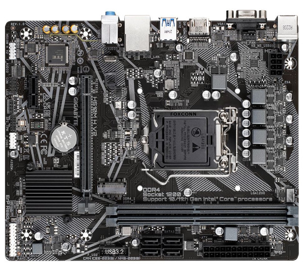 Board Sockel1200 Gigabyte H510M H V2 micro ATX für CPUs: 11./10. Generation Core i9/i7/i5/i3