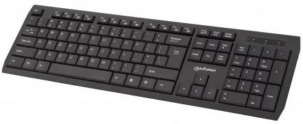 Tastatur Manhatten Multimedia USB ergonomisch, Schwarz, oem 178723