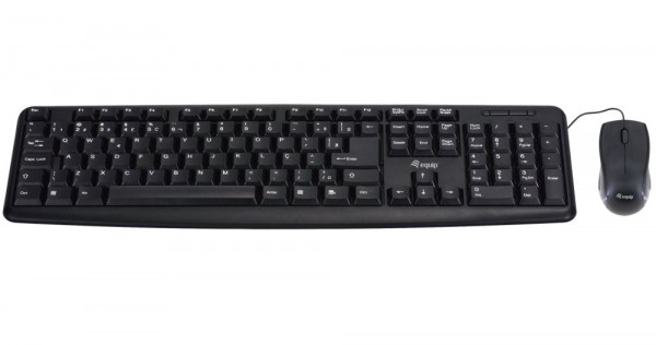 Tastatur & Maus Set equip USB schwarz Standardtastatur mit 105 Soft-Touch-Tasten