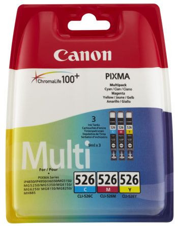 Tinte Canon CLI-526 C/M/Y Pack Original oem 4541B006