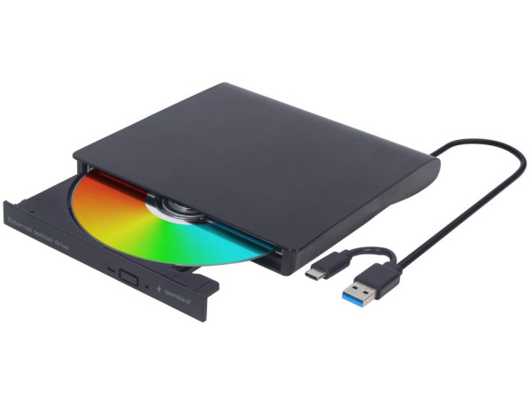 DVD-Brenner extern GEMBIRD DVW USB-C & USB 3.1 DVD±RW (±R DL) / DVD-RAM-Laufwerk - extern, Schwarz