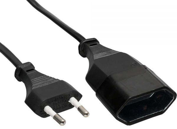 Netzkabel Euro Verlängerung 3m 220V Stromkabel, Eurostecker an Eurokupplung