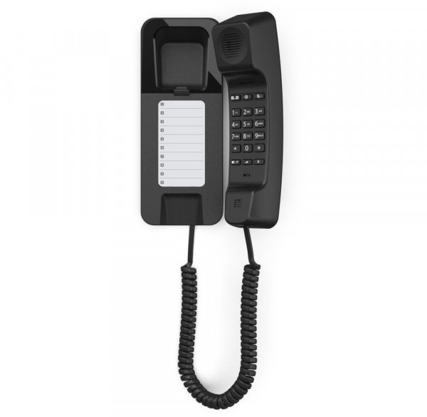 Telefon Gigaset Desk 200 Schwarz schmales, schnurgebundenes Tisch- und Wandtelefon