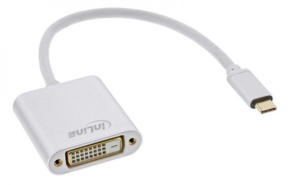 USB-Adapter C-Stecker an DVI Buchse (für DP Alt Mode !) USB Typ-C Stecker zu DVI 24+5 Buchse, Plug & Play