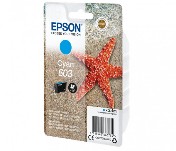 Tinte EPSON 603 Cyan Seestern 2.4ml, für ca. 130 Seiten