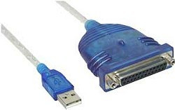 USB-Adapter an parallel/Centronics 25pol USB 1.1 USB-A auf Sub-D 25polig, Konverter