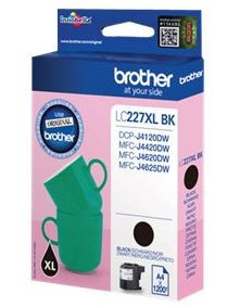 Tinte Brother LC-227XLBK Schwarz für ca. 1200 Seiten bei 5% Deckung