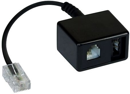 Adapter RJ45 - TAE-N & RJ11 Buchse mit ca. 14 cm Anschlußkabel