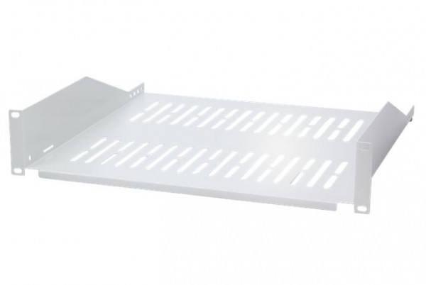 Fachboden 48,3 cm 2 HE 400mm tief Grau bis 25 kg RAL 7035 Lichtgrau, inklusive Befestigungssatz